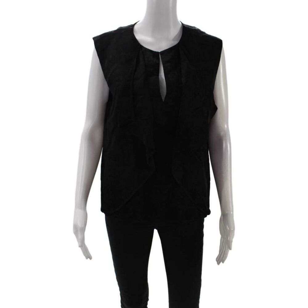 Maria + Cornejo Women Black Sleeveless Blouse Linen Viscose Size 10